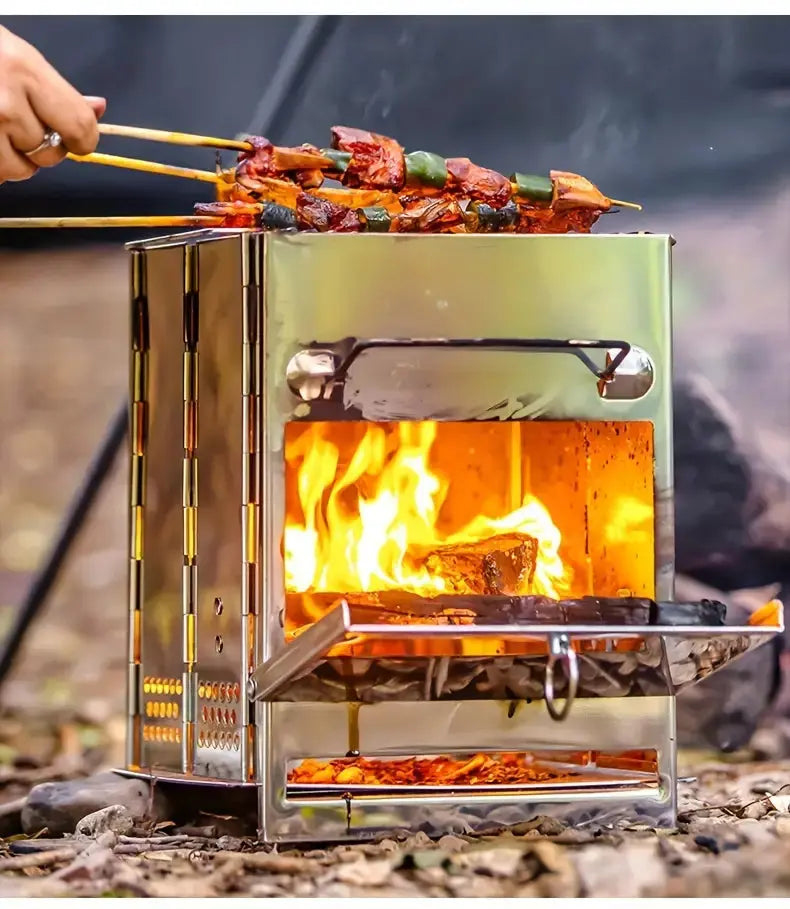 TrailFlame Folding Stainless Steel Wood Stove