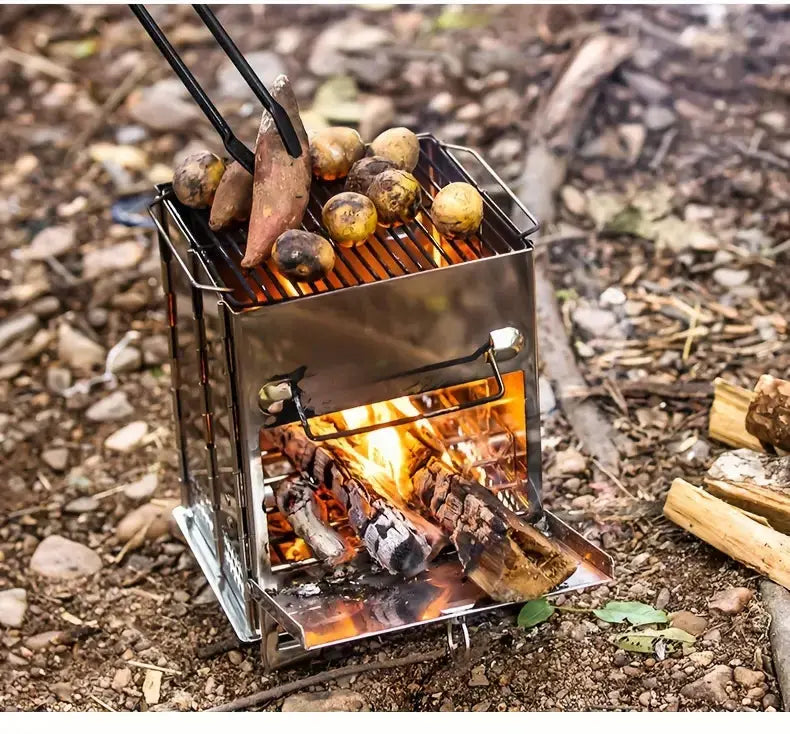 TrailFlame Folding Stainless Steel Wood Stove