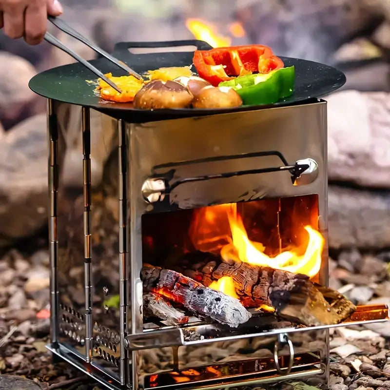 TrailFlame Folding Stainless Steel Wood Stove