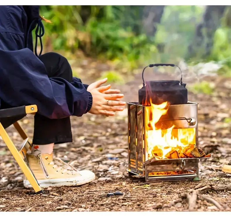 TrailFlame Folding Stainless Steel Wood Stove