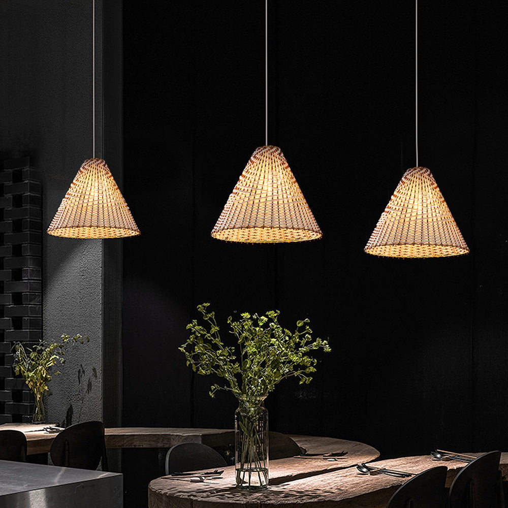 Boho Pendant Lamp - Handmade Rattan Ceiling Light