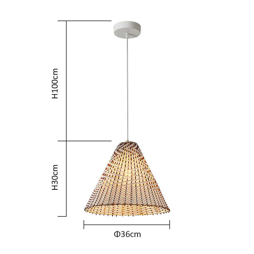 Boho Pendant Lamp - Handmade Rattan Ceiling Light