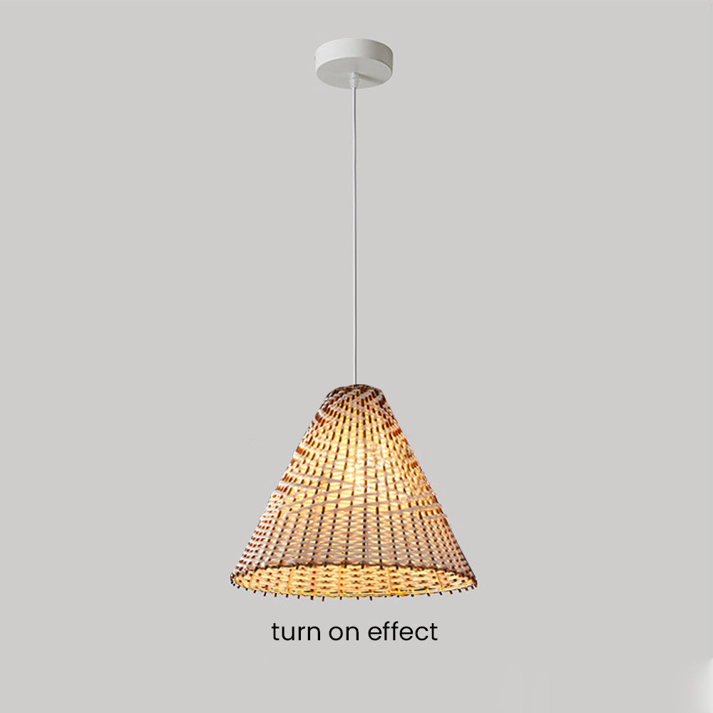Boho Pendant Lamp - Handmade Rattan Ceiling Light