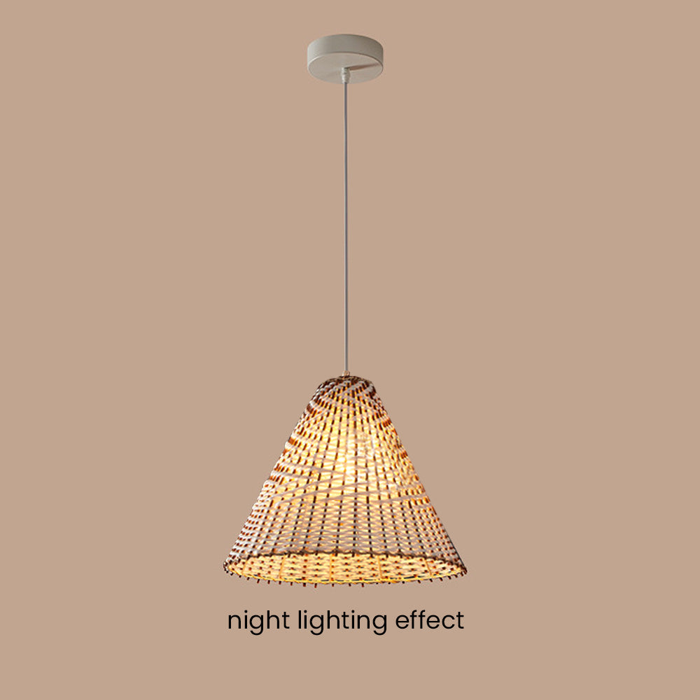 Boho Pendant Lamp - Handmade Rattan Ceiling Light