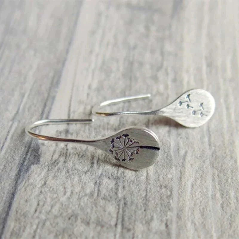 Amira - Silver Dandelion Earrings for Women