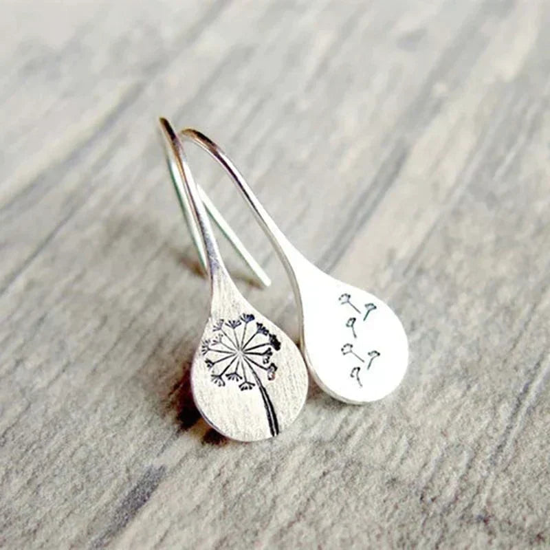 Amira - Silver Dandelion Earrings for Women