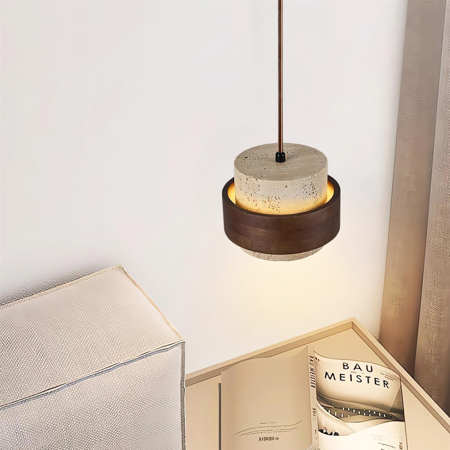 Perra | Travertine Pendant Lamp with Adjustable Cable | Unique Design for Ambient Lighting 5