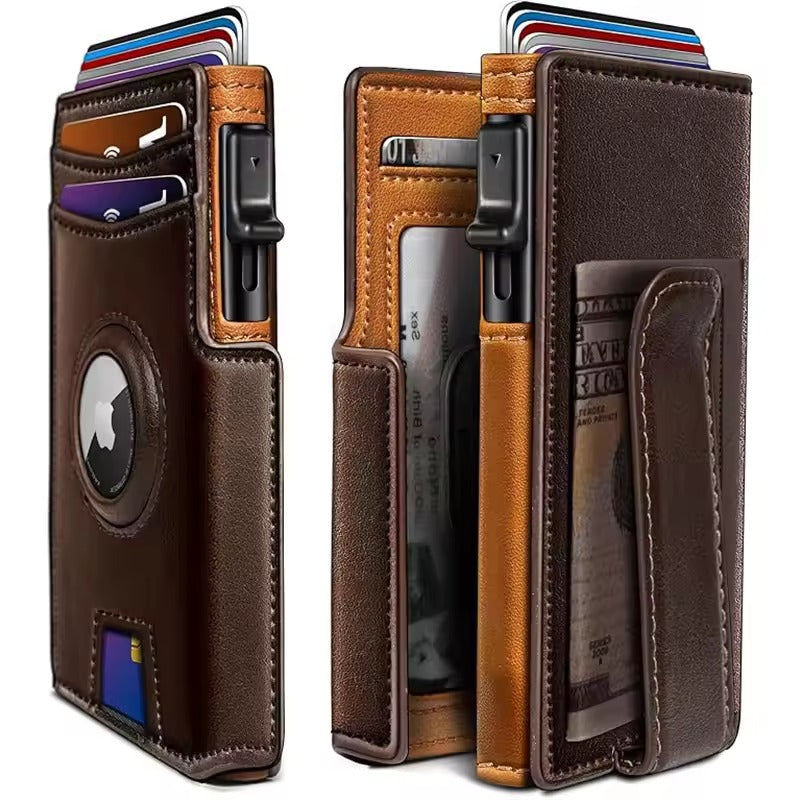 Premium Leather Wallet | Pop-Up RFID Wallet with Magnetic Closure | Quick Access for Enhanced Security 1