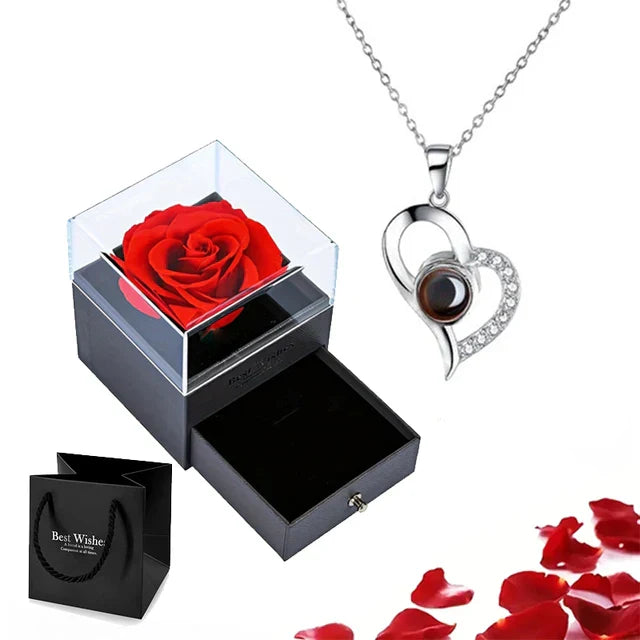 EternalLove Necklace - Heart Pendant with I Love You in 100 Languages