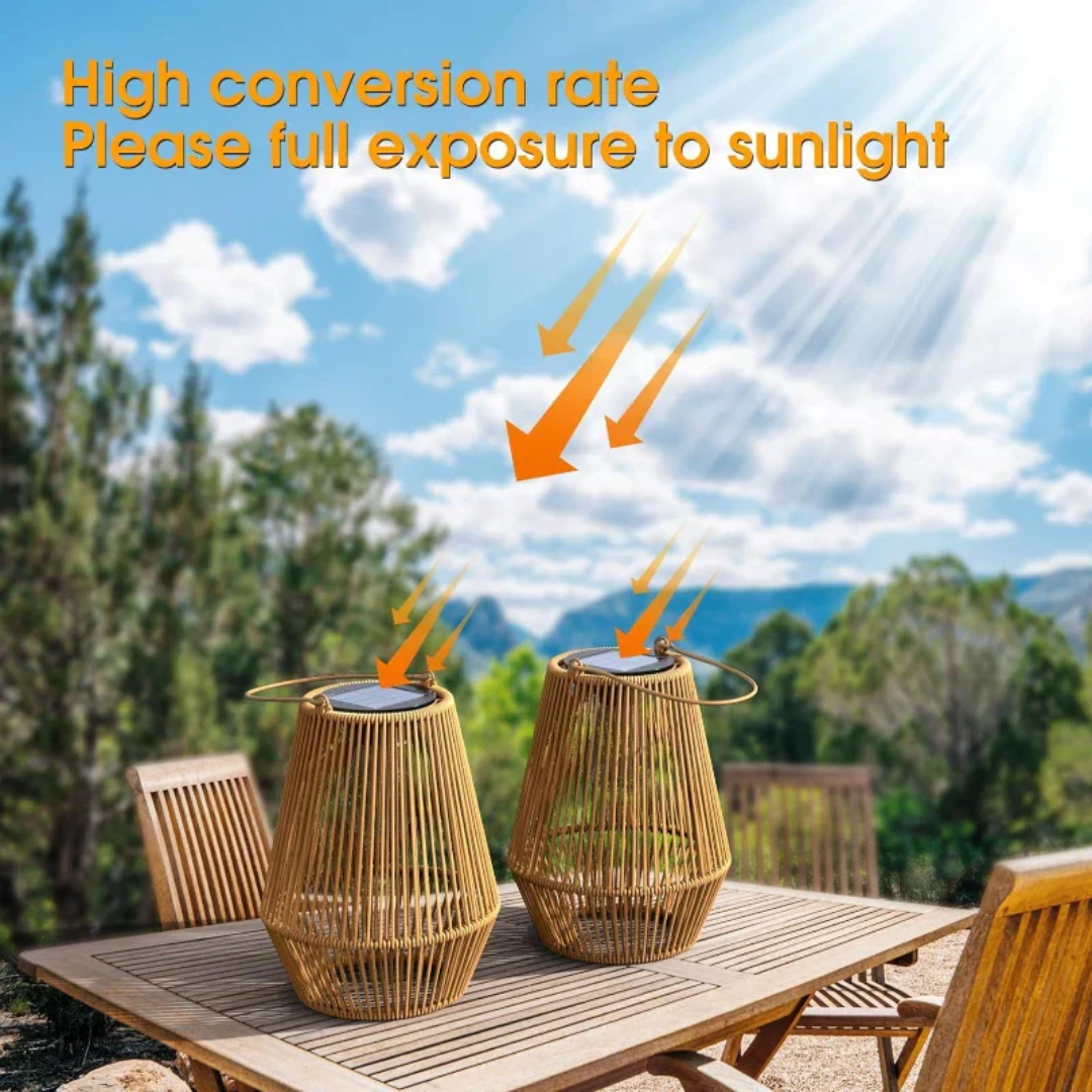 RattanGlow | Stylish Handwoven Waterproof Solar Garden Lights 1