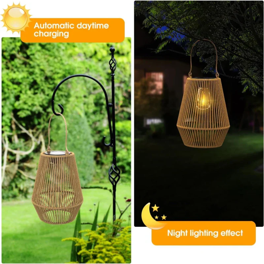 RattanGlow | Stylish Handwoven Waterproof Solar Garden Lights 3