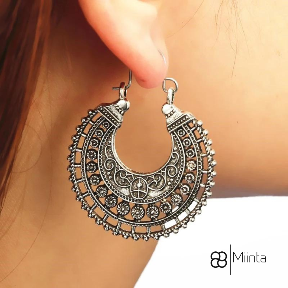 Tibetan Silver - Filigree Earrings for Women