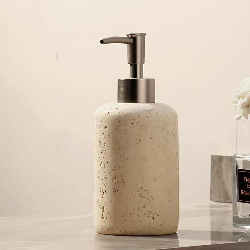 Resin Soap Dispenser | Elegant Marble Design with Stainless Steel Pump | Versatile for Bathroom and Kitchen Use 5