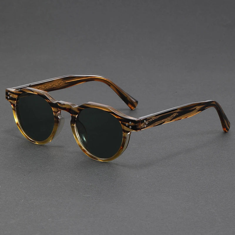 Retro Acetate Sunglasses - Lightweight Polarized Shades with Full UV Protection 0
