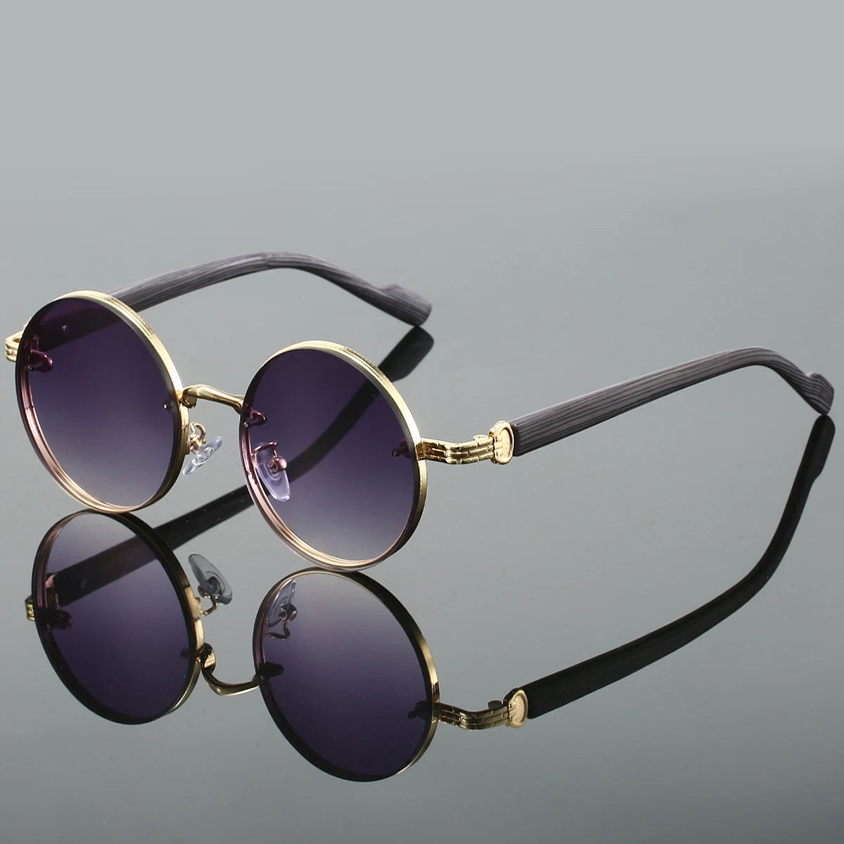 Retro Circular Sunglasses - Stylish Vintage Gradient Lenses with UV Protection 2