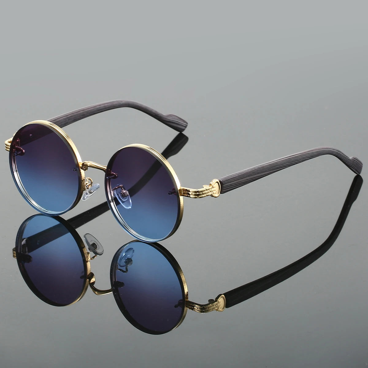 Retro Circular Sunglasses - Stylish Vintage Gradient Lenses with UV Protection 3