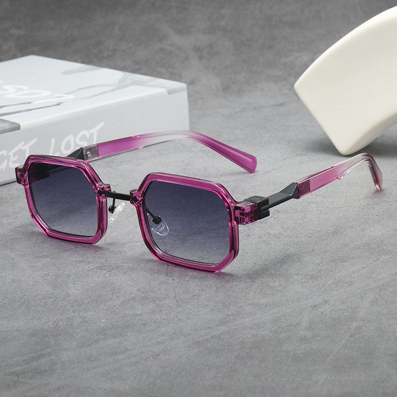 Retro Thick-Frame Sunglasses - Stylish UV Protection Shades for Everyday Wear 3