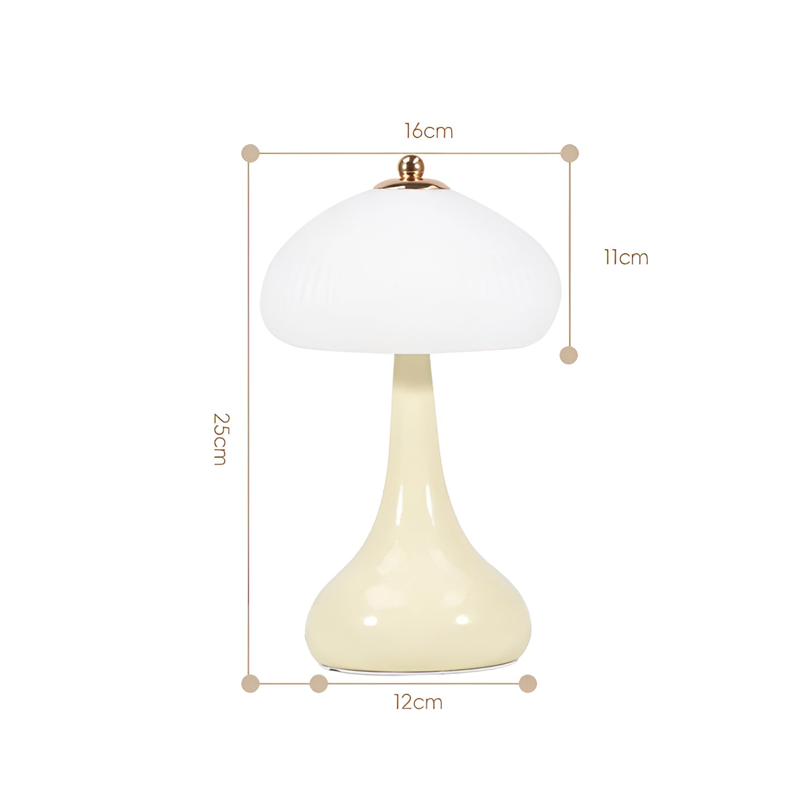 Luxe Mushroom Table Lamp - Dimmable LED Accent Light