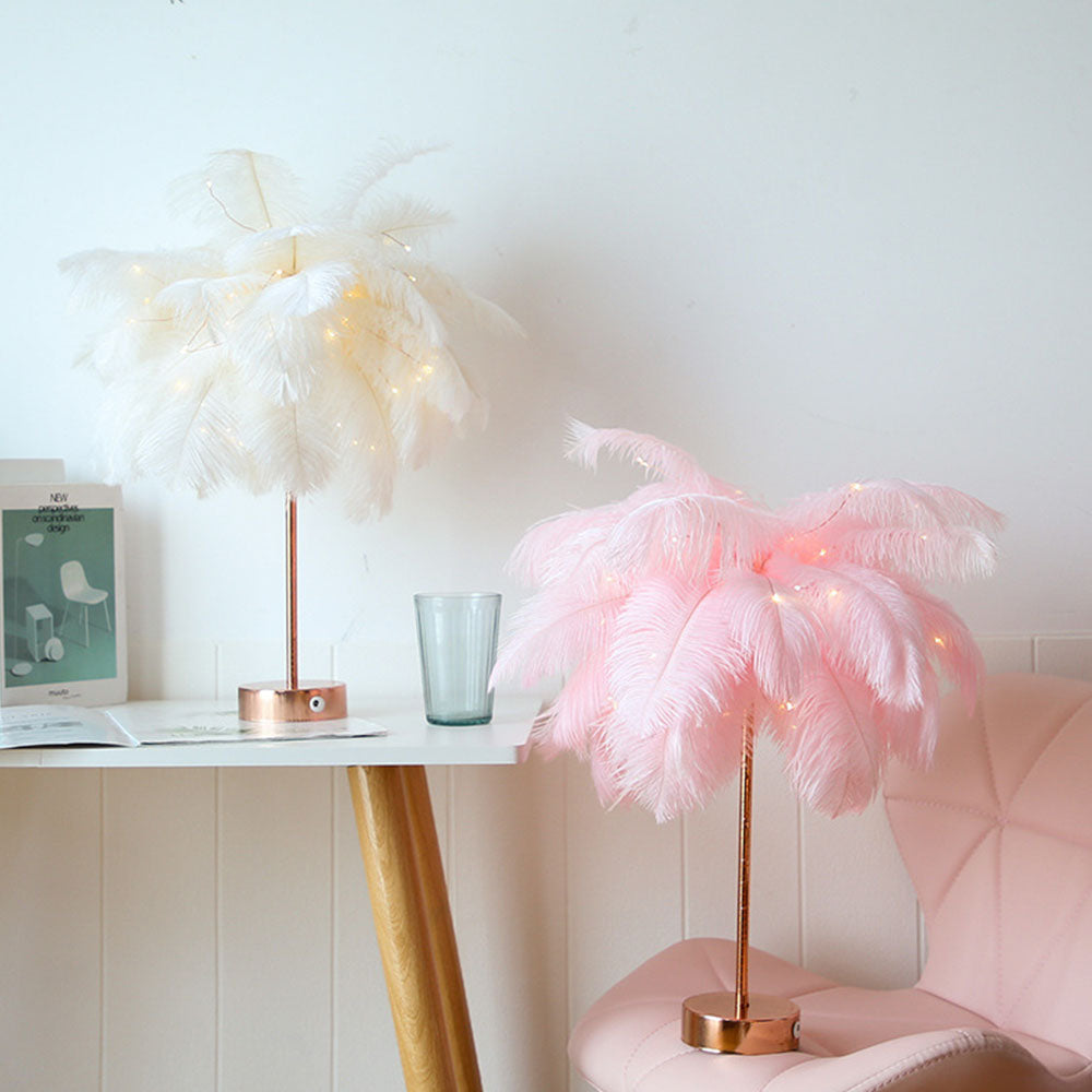 OstrichGlow Nightlight - Decorative Feather Mood Lamp