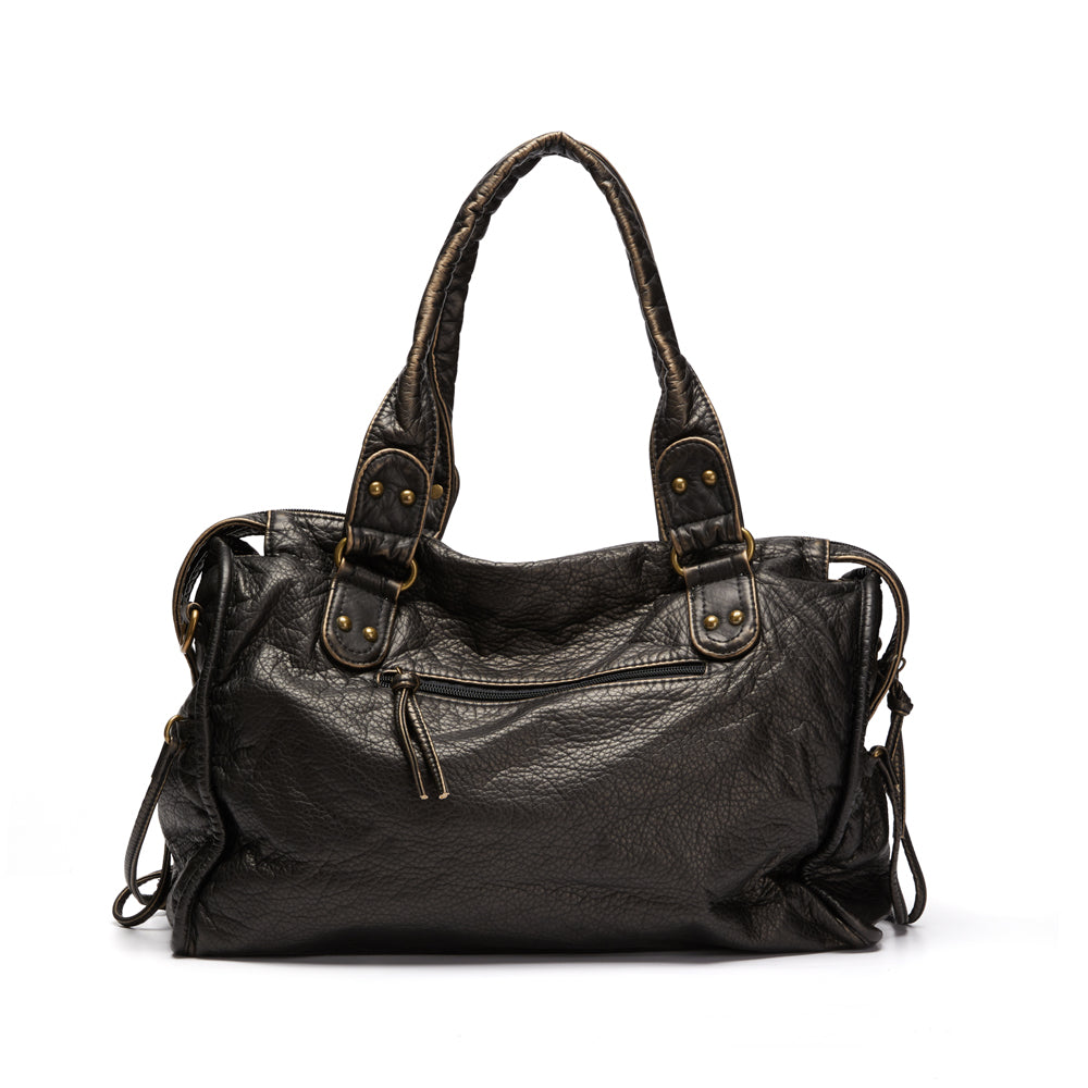 NoirClass - Black Leather Handbag for Women