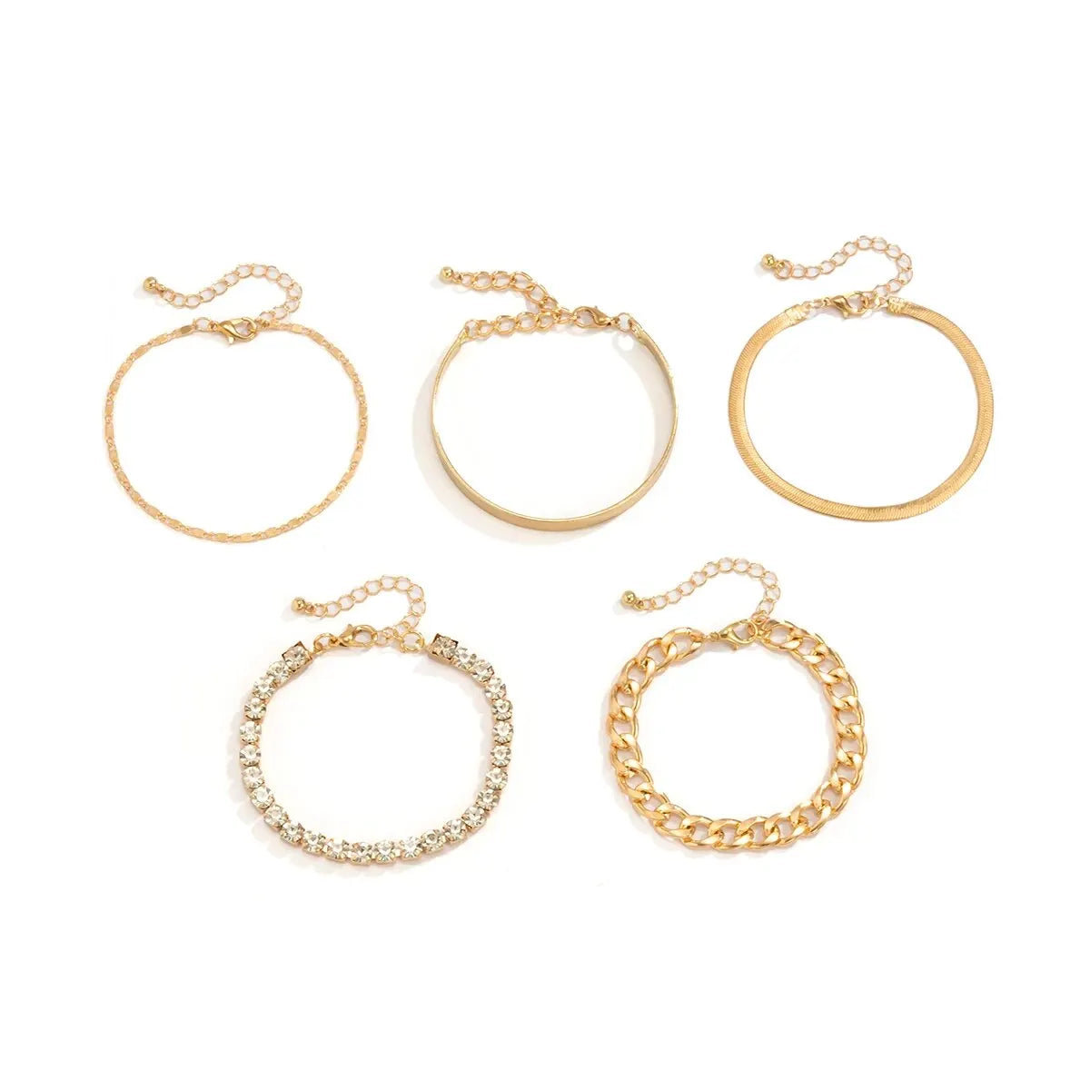 SnakeEdge Metal Bracelet Set – 5 Pieces