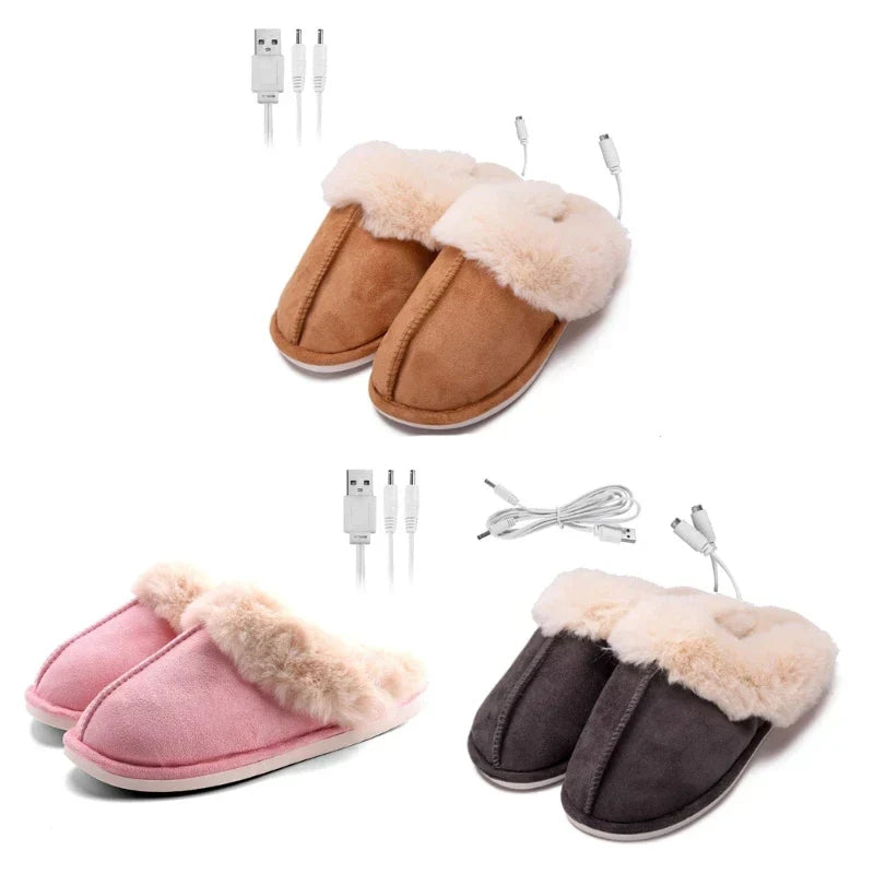 BlissCush Heated Plush Slippers - Winter Relax
