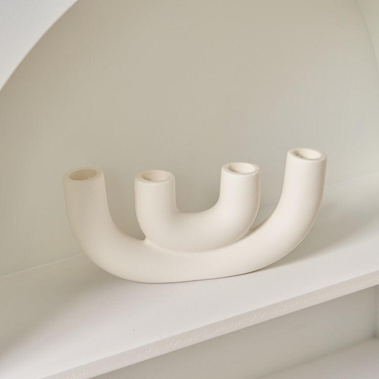 LuxLume Chandelier - Elegant Ceramic Candle Holder for Home Decor