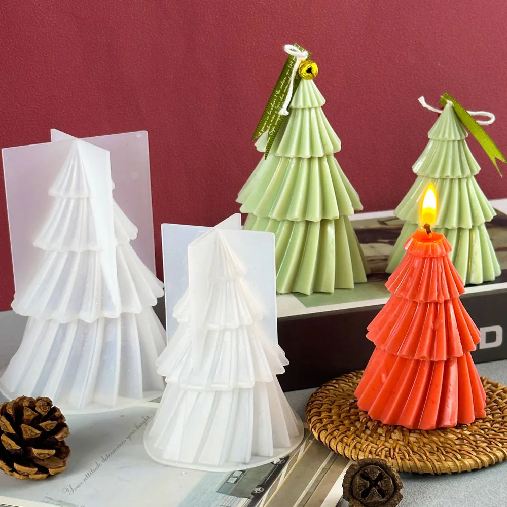 Christmas Tree Candle Mold - Geometric DIY Silicone Mould