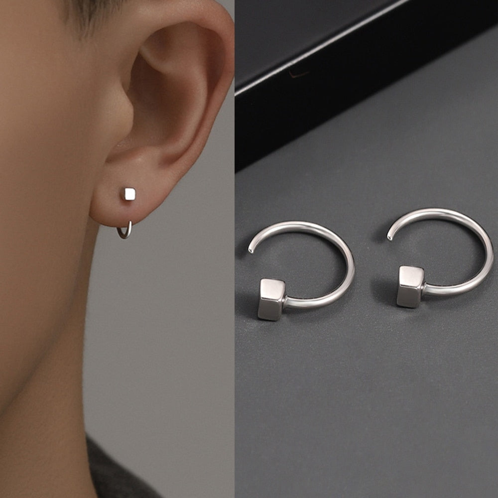 StudGlam Earrings - Square Stainless Steel Stud Earrings for Men