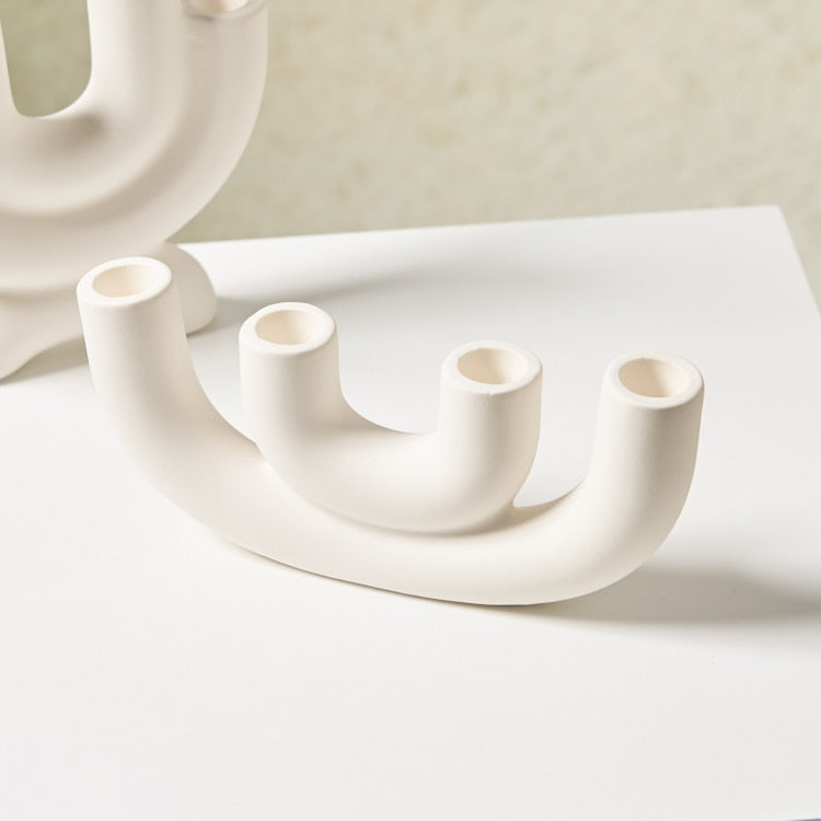 LuxLume Chandelier - Elegant Ceramic Candle Holder for Home Decor