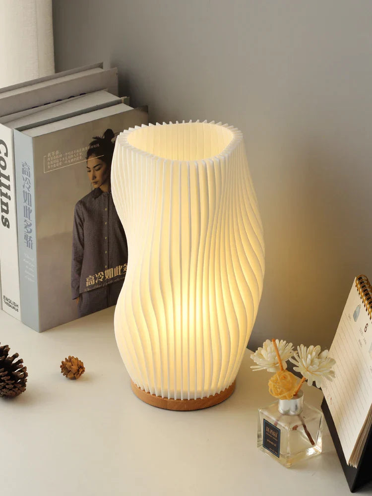 Frenchlight Table Lamp - Pleated Cream Bedside Lamp