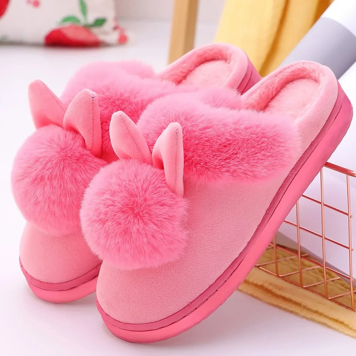 Plush Bunny Slippers - Cute Cosy Bunny Ears