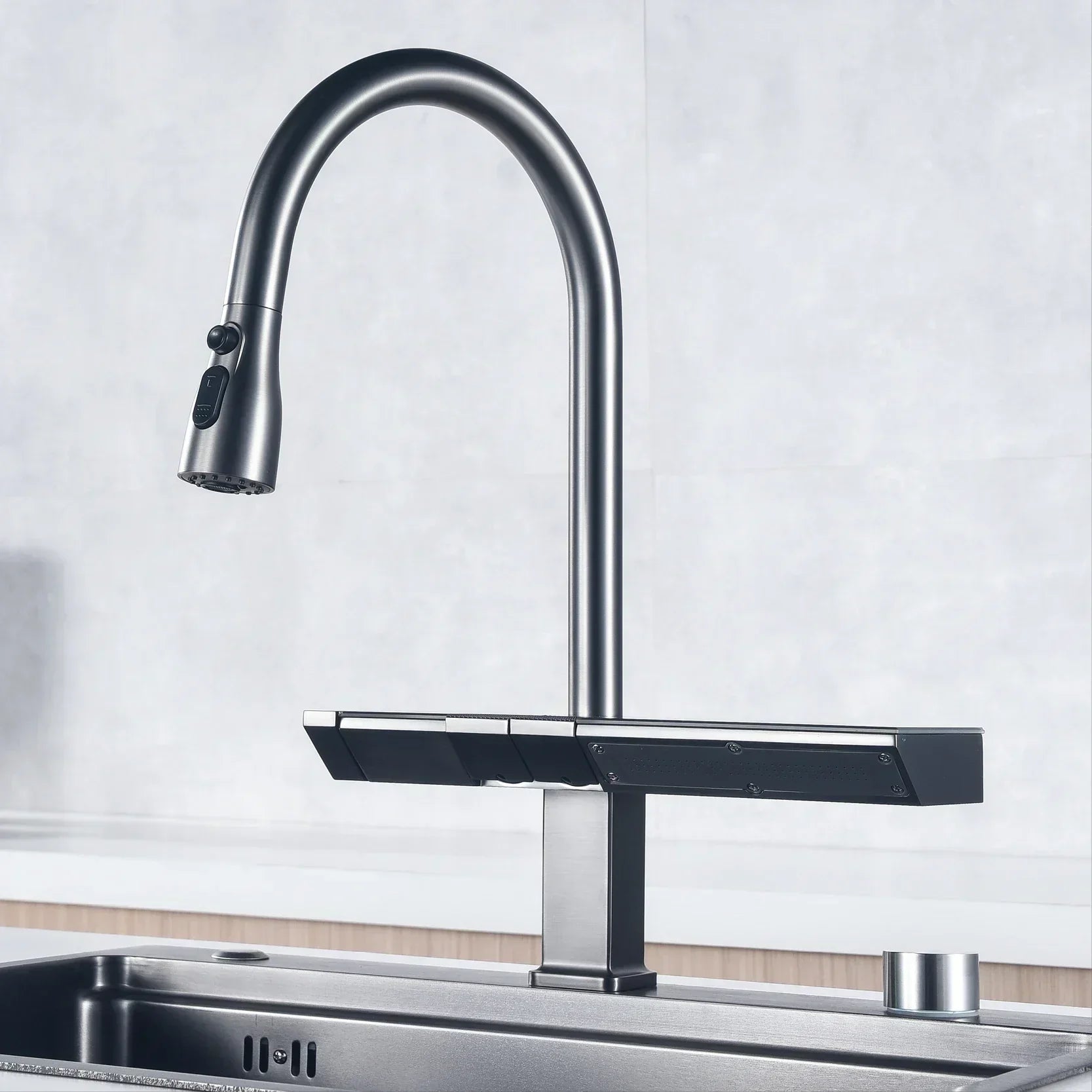 GleamFlow - Stylish Digital Kitchen Tap in Chrome
