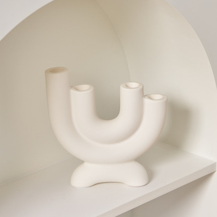 LuxLume Chandelier - Elegant Ceramic Candle Holder for Home Decor