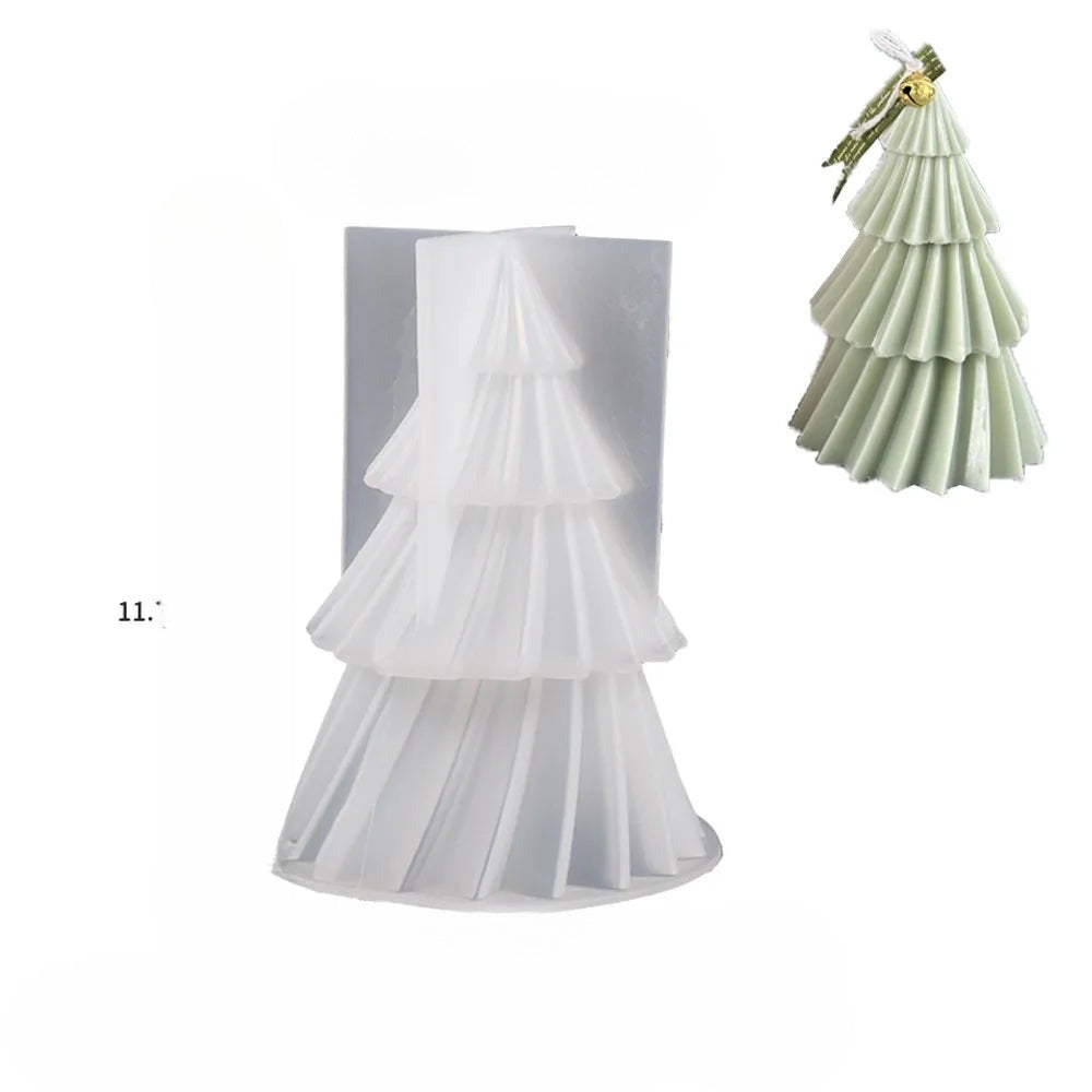 Christmas Tree Candle Mold - Geometric DIY Silicone Mould