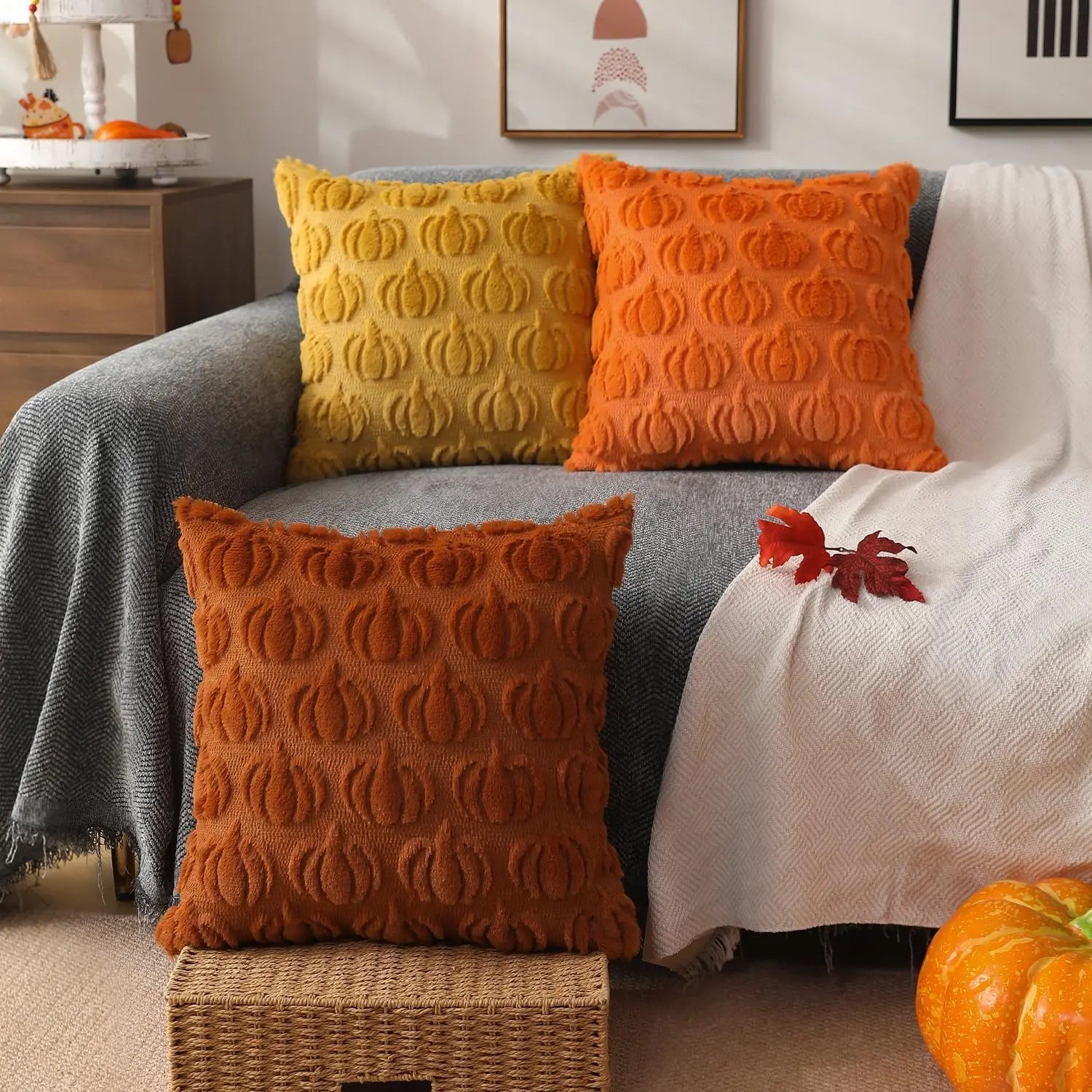 Étoile Faux Fur Cushion Cover - Rustic Autumn Cosy