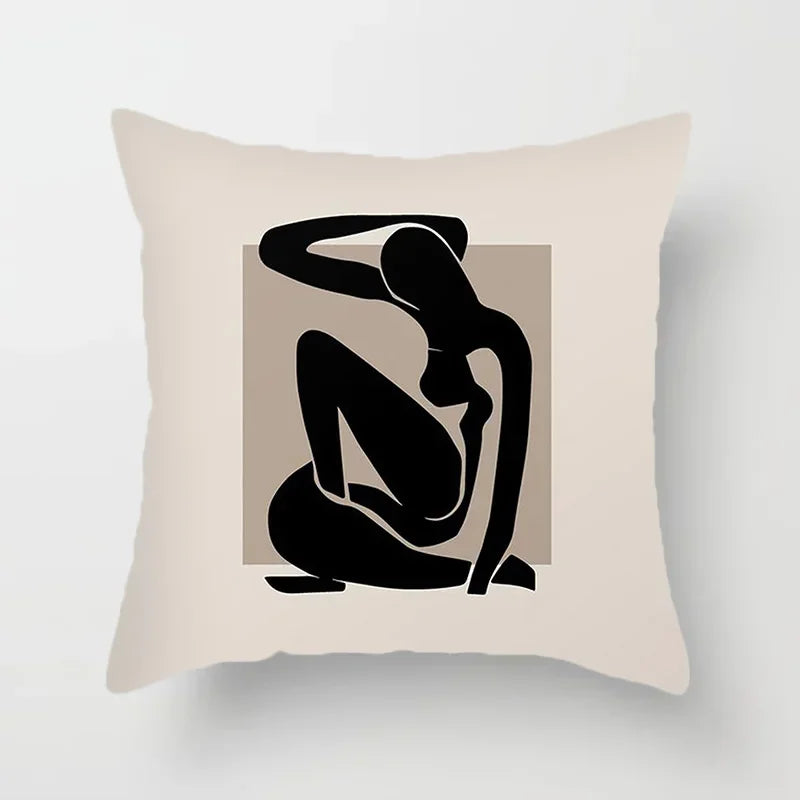 Aurum Cushion Cover - Black & White Abstract