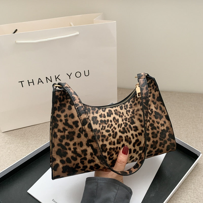 Maggie Handbag - Animal Print PU Shoulder Bag