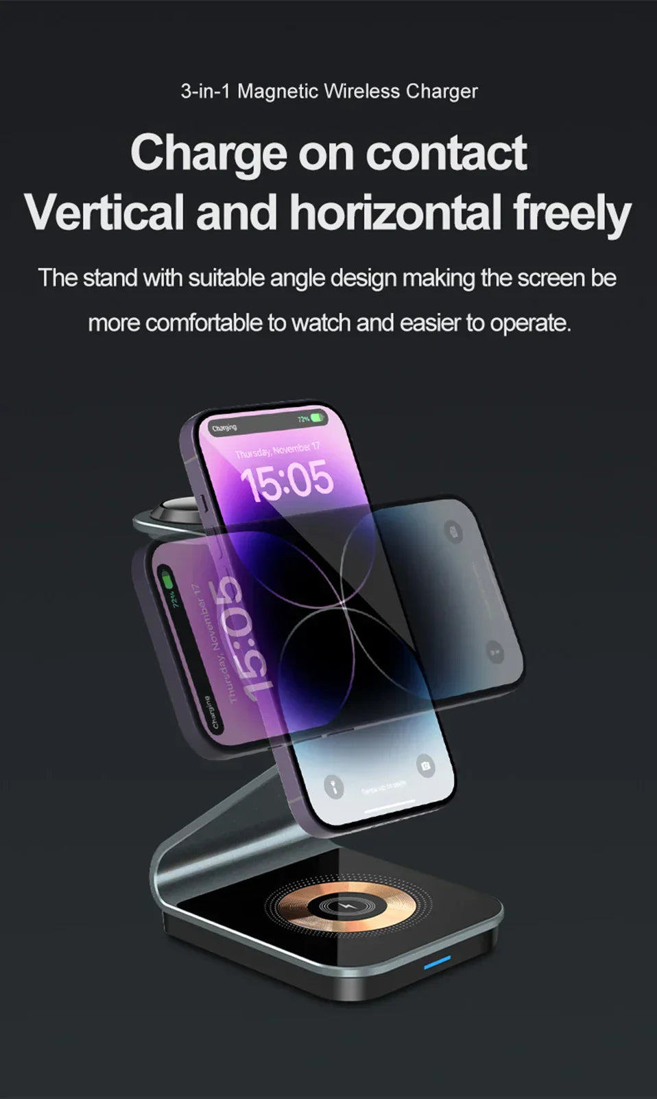 Chargy Pro - 3-in-1 Wireless Charger