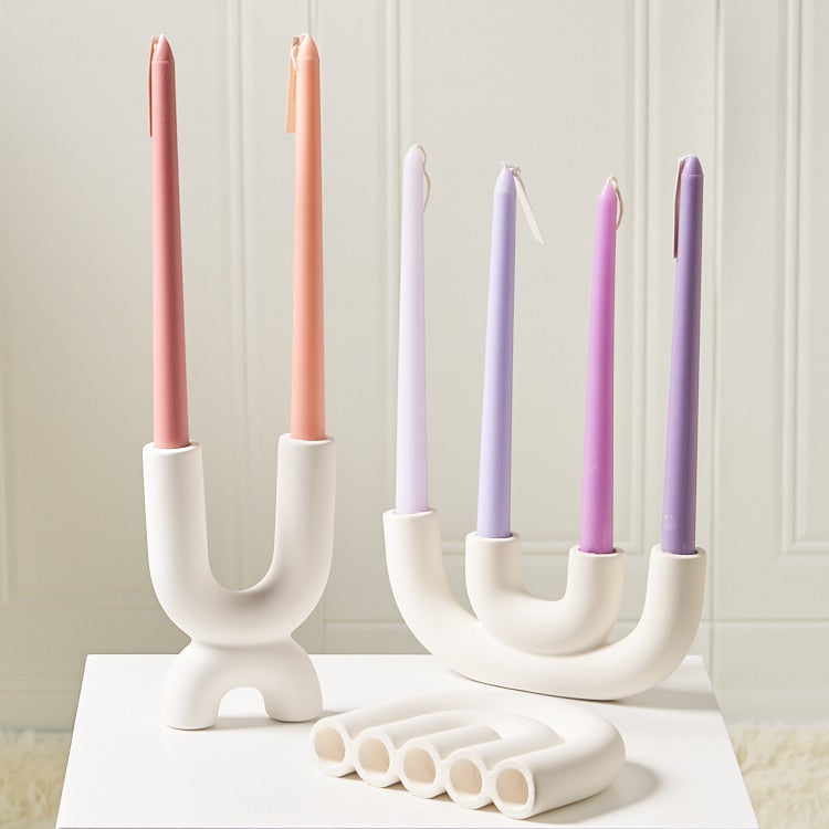 LuxLume Chandelier - Elegant Ceramic Candle Holder for Home Decor