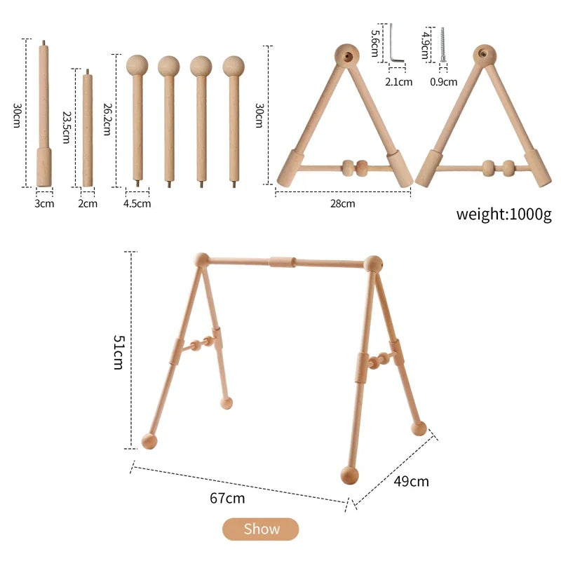 Montessori RattleFrame - Wooden Activity Gym
