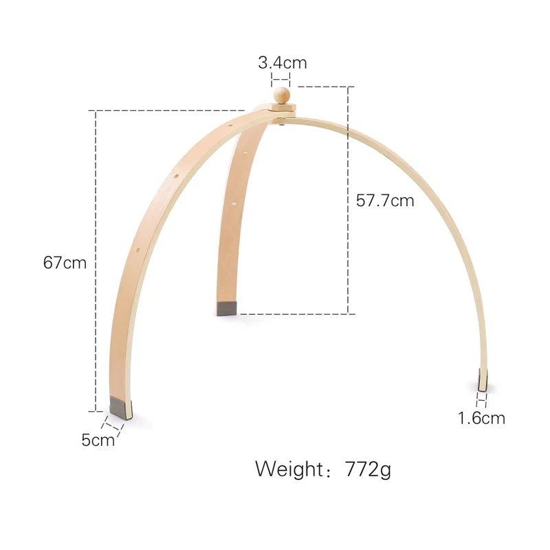 Montessori RattleFrame - Wooden Baby Play Gym with Hanging Toys