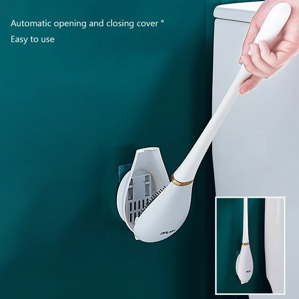 SumiClean - Silicone Toilet Brush with Wall Holder