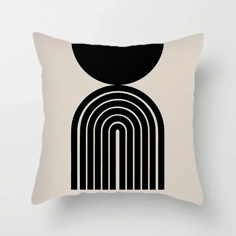 Aurum Cushion Cover - Black & White Abstract