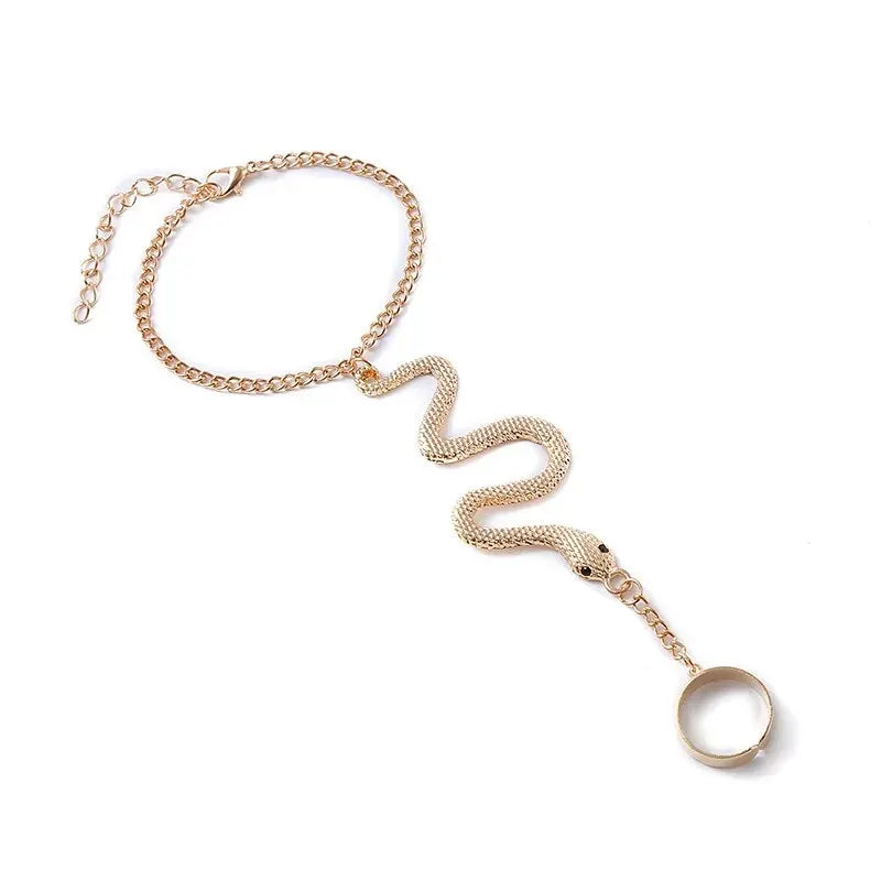 SerpentElegance - Snake Bracelet & Ring Set for Women
