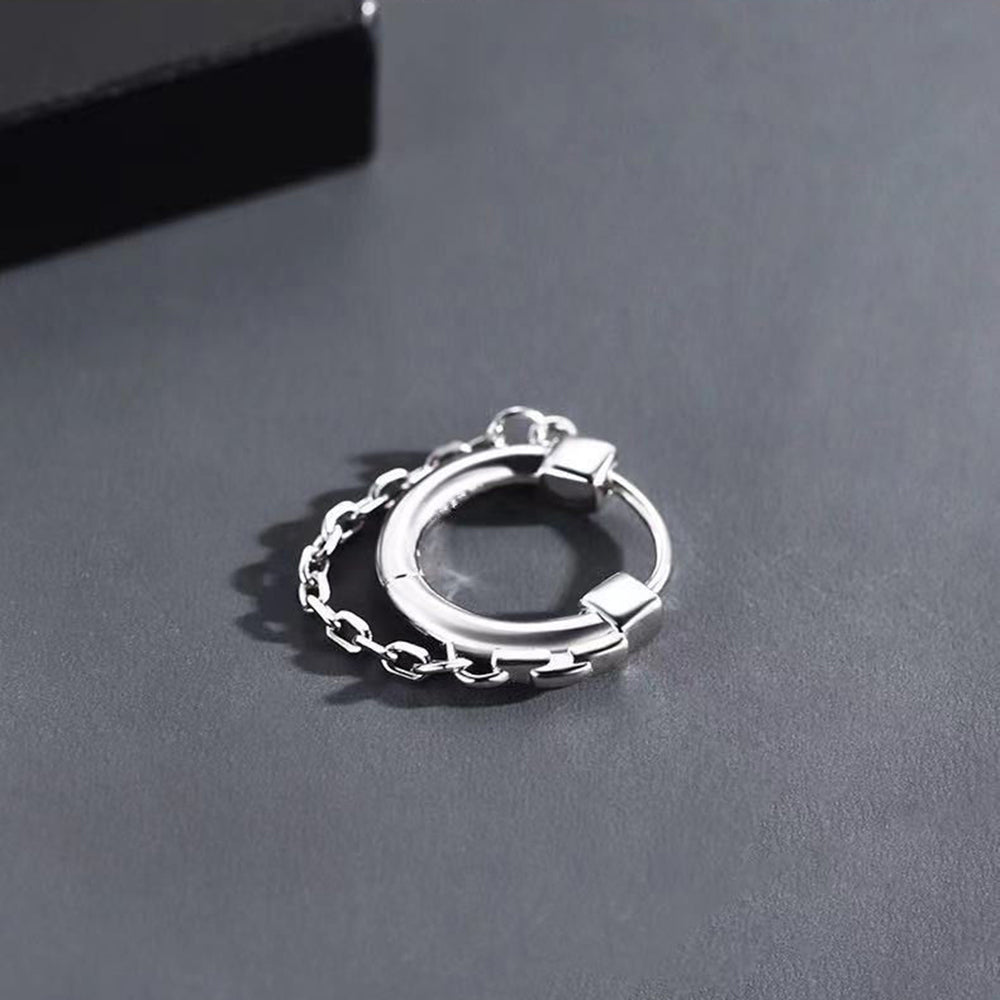 ChainHoops Earrings - Trendy Silver Hoop Earrings for Men