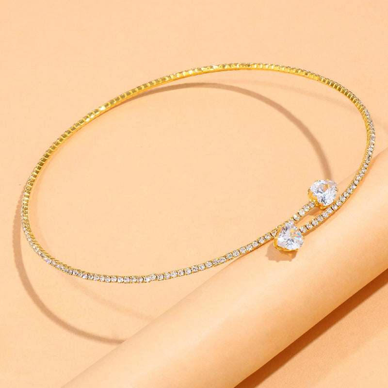 Radiant Crystal Choker Necklace - Gold or Silver