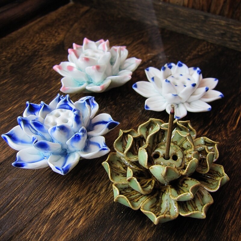 LotusBloom Incense Holder - Elegant Ceramic Lotus Burner