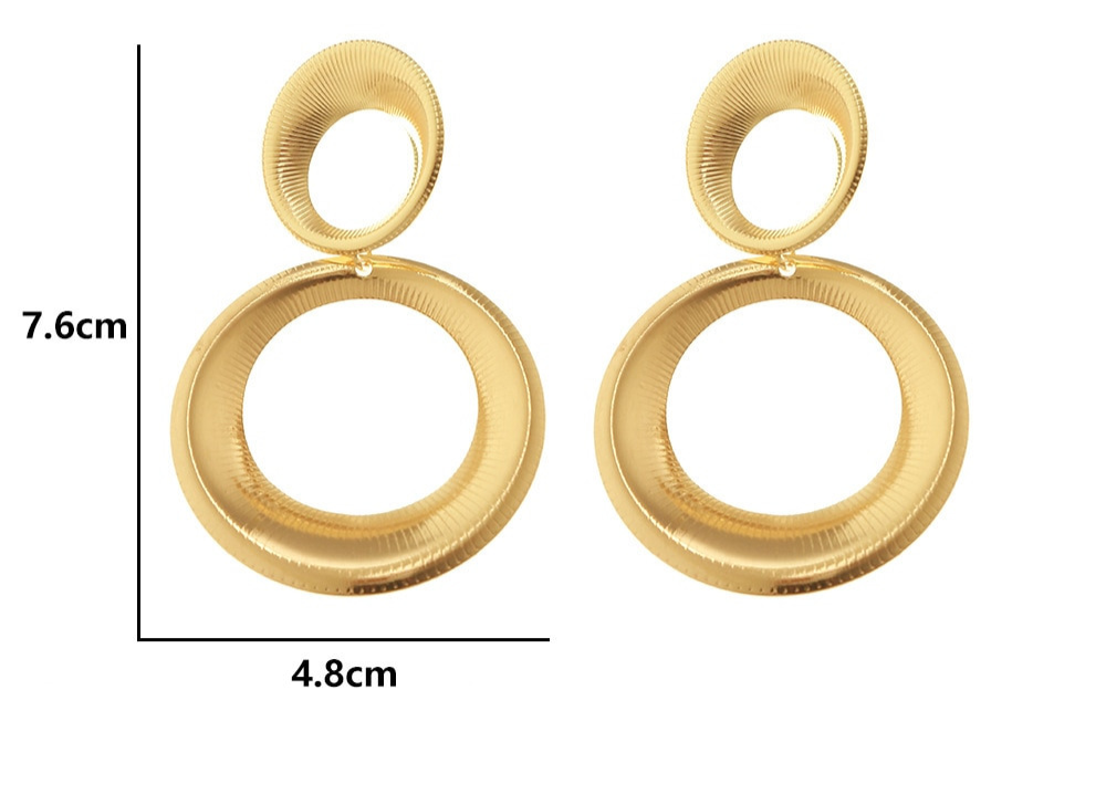 Gold Circle Statement Earrings - Bold Look
