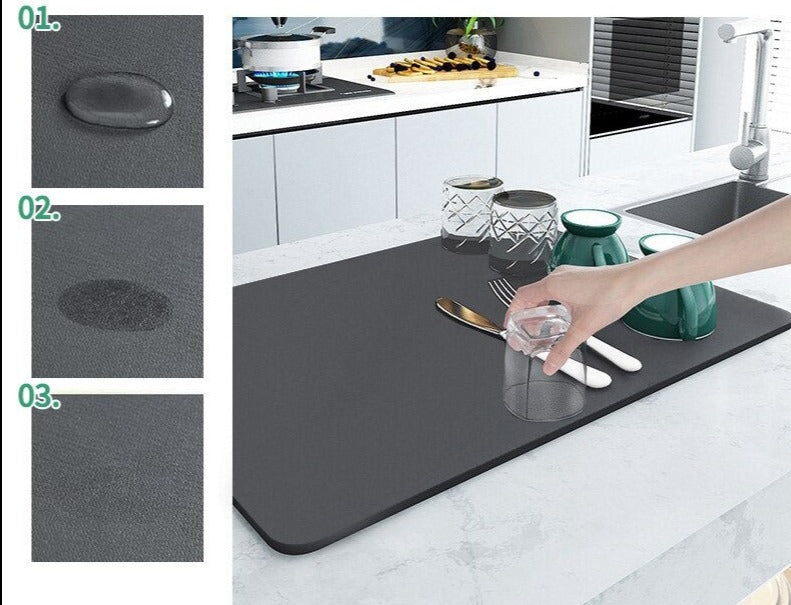 AbsorpTowel Mat - Non-Slip Ultra-Absorbent Kitchen Drying Mat